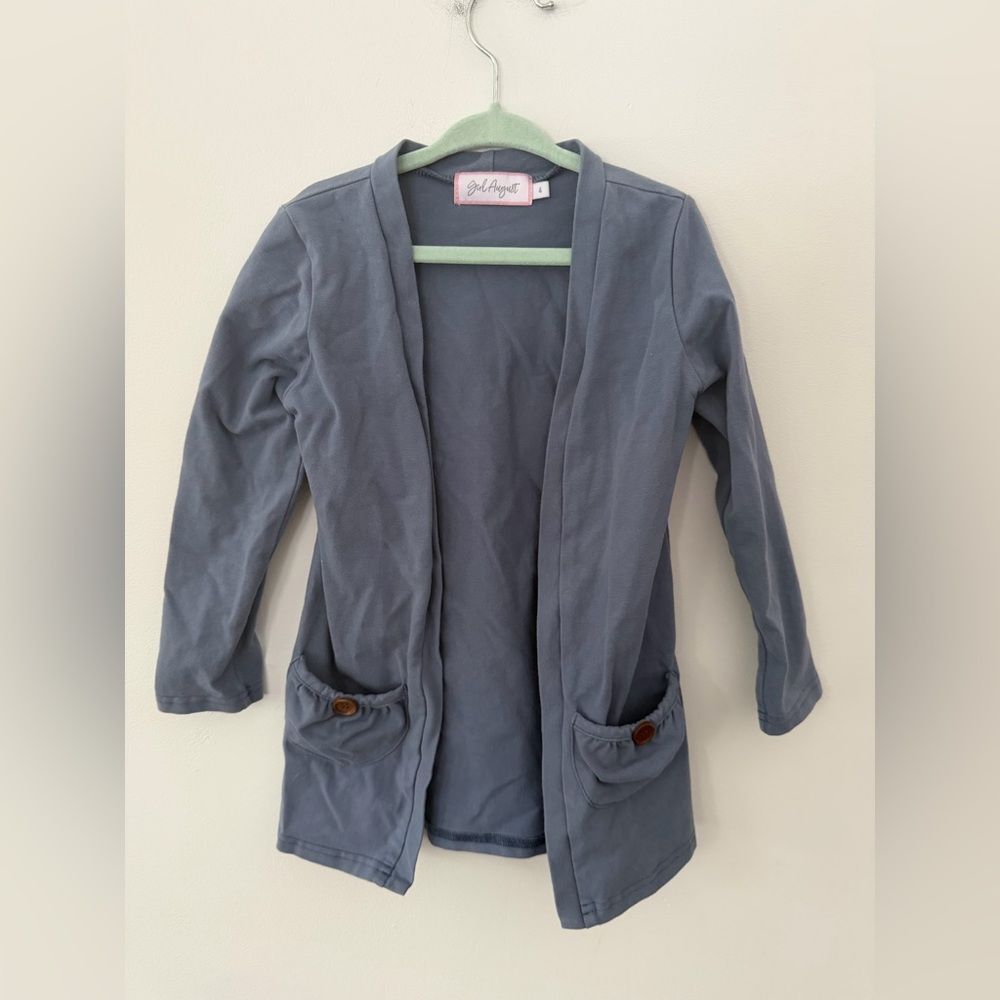 Girl August Chic Blue Kids Cardigan size 4